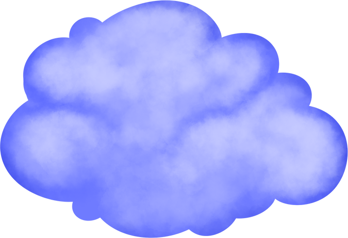 Blue watercolor cloud